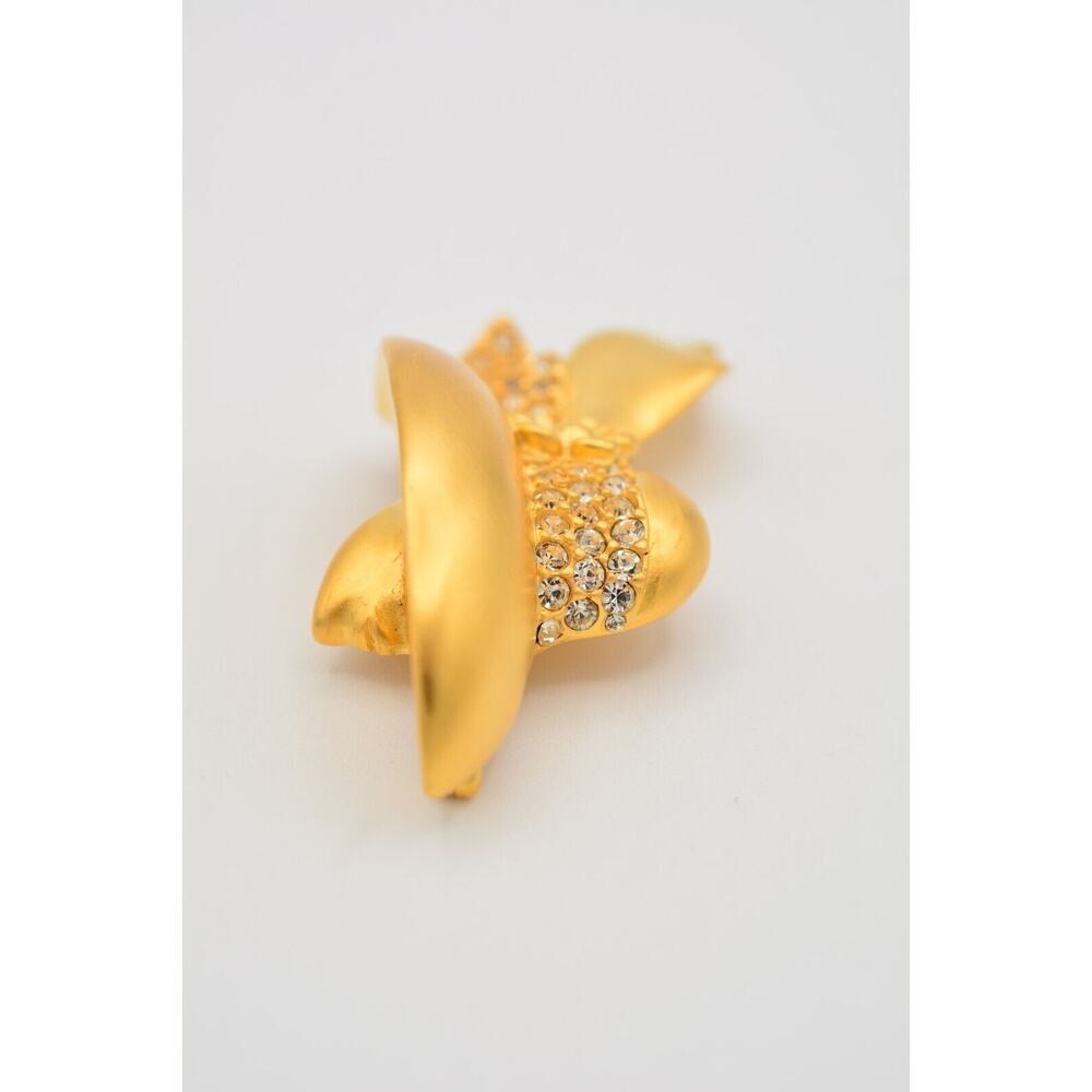 Givenchy Vintage Woman Pin Brooch Brushed Gold Profile Hat Chunky Signed Bin4 - Picture 6 of 12